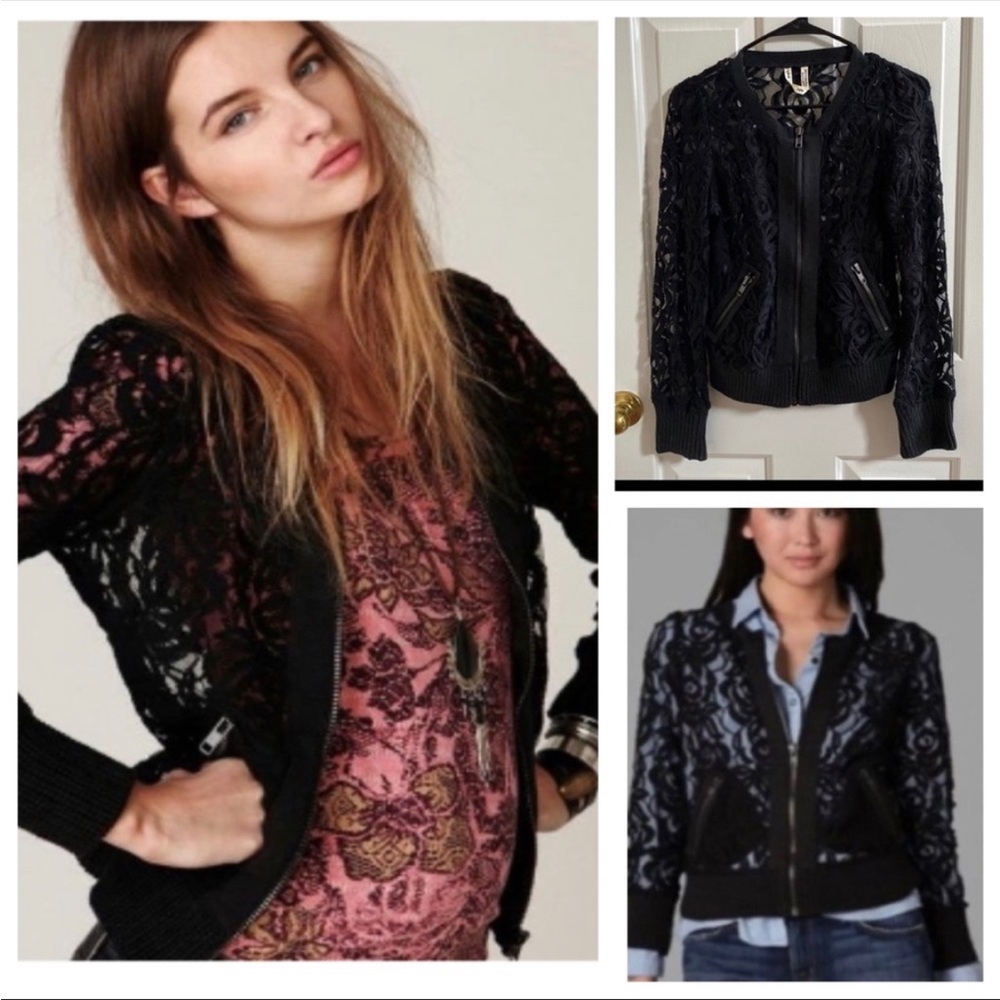 Free People Lace Bomber Jacket - Picture 1 of 16